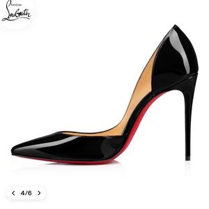 Louboutin Iriza 100MM black patent leather pump size 38.5 - worn once!
